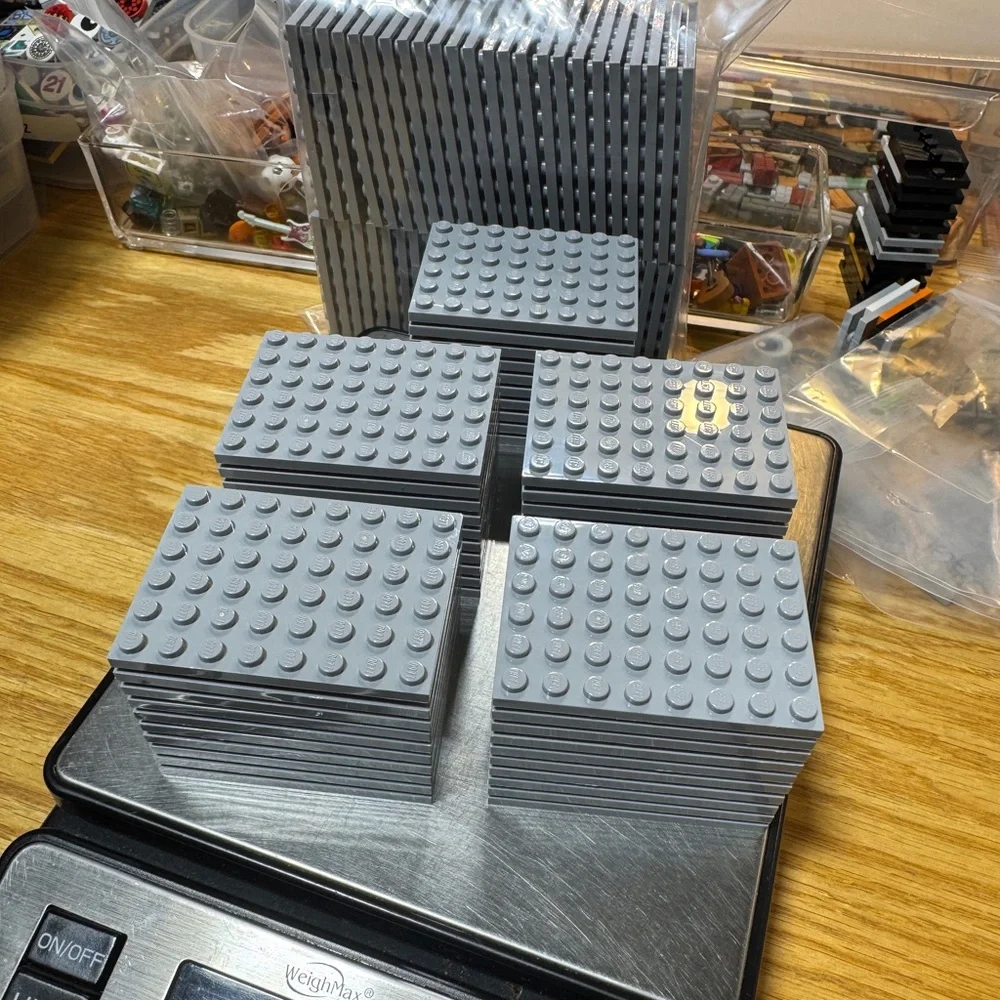 (50) New LEGO 6x8 Light Bluish Gray Grey Plates LOT Pieces Baseplates